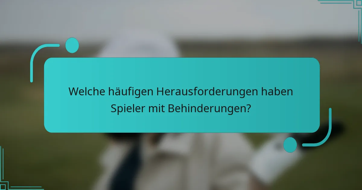 Welche häufigen Herausforderungen haben Spieler mit Behinderungen?